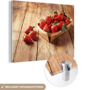 Un bol plein de fraises en plexiglas 40x30 cm - petit - Tirage photo sur Glas (décoration murale en plexiglas)