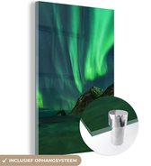 MuchoWow® Glasschilderij 100x150 cm - Schilderij acrylglas - IJsland - Noorderlicht - Sterrenhemel - Foto op glas - Schilderijen