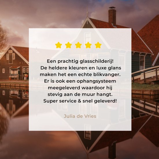 MuchoWow® Peinture sur Verre - Zaanse schans - 90x60 cm - Peintures sur Verre Acrylique - Photo sur Glas