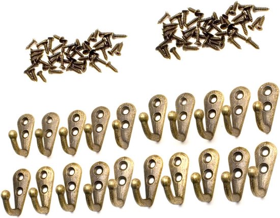 4 Stuks Messing Wandhaken - Goudkleurige Garderobehaken | Voor Jassen, Handdoeken En Tassen