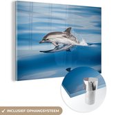 MuchoWow® Glasschilderij 30x20 cm - Schilderij acrylglas - Dolfijn - Water - Dieren - Foto op glas - Schilderijen
