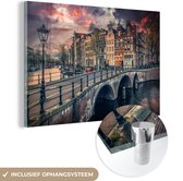 Peinture sur verre - Maisons en rangée aux Nederland Amsterdam - 150x100 cm - Peintures Plexiglas