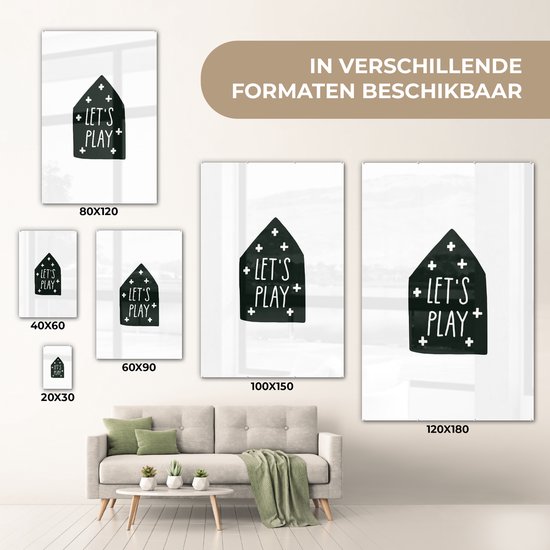 MuchoWow® Peinture sur verre 80x120 cm - Peinture sur verre acrylique - Enfants - Citation - Jouer - Garçons - Filles - Bébé - Photo sur verre - Peintures