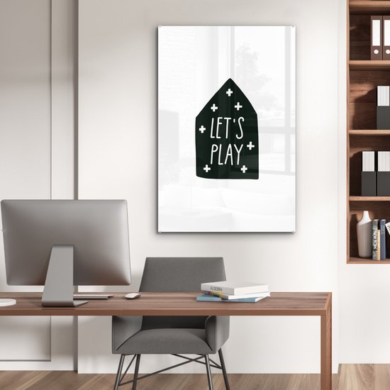 MuchoWow® Peinture sur verre 80x120 cm - Peinture sur verre acrylique - Enfants - Citation - Jouer - Garçons - Filles - Bébé - Photo sur verre - Peintures