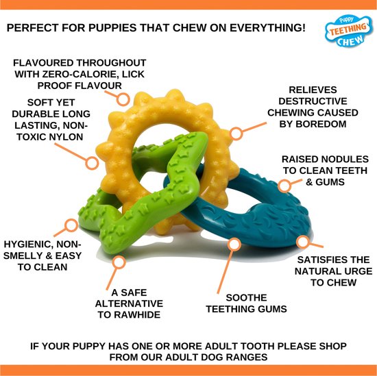 Nylabone puppy chew bijtringen Tot 11 kg - 
