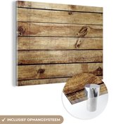 MuchoWow® Peinture sur verre 120x90 cm - Peinture sur verre acrylique - Bois - Planches - Structure - Photo sur verre - Peintures