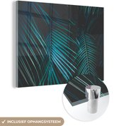 MuchoWow® Glasschilderij 160x120 cm - Schilderij acrylglas - Palm - Palmboom - Tropisch - Foto op glas - Schilderijen