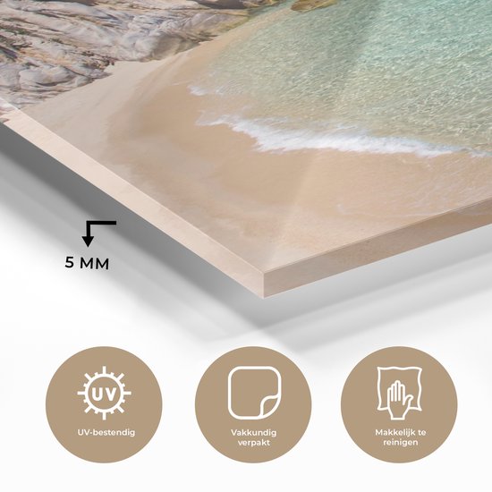 MuchoWow® Peinture sur verre 120x160 cm - Peinture sur verre acrylique - Mer - Plage - Été - Photo sur verre - Peintures