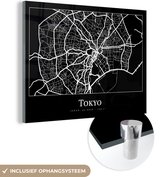 MuchoWow® Glasschilderij 80x60 cm - Schilderij acrylglas - Kaart - Tokio - Stadskaart - Plattegrond - Tokyo - Foto op glas - Schilderijen