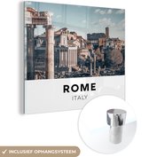 MuchoWow® Glasschilderij 50x50 cm - Schilderij acrylglas - Rome - Italië - Architectuur - Foto op glas - Schilderijen