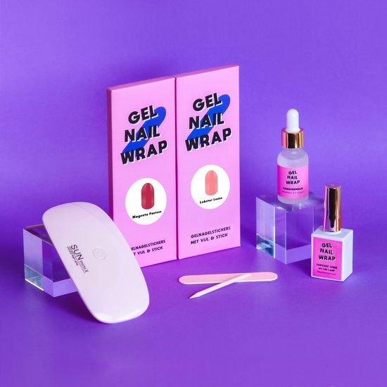 Gel Nail Wrap Gel Nagel Stickers Starterset DIY pakket uv lamp