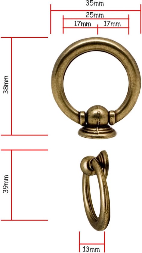 Fuxxer® 6 x antieke garderobe- en handdoekhaken, vintage