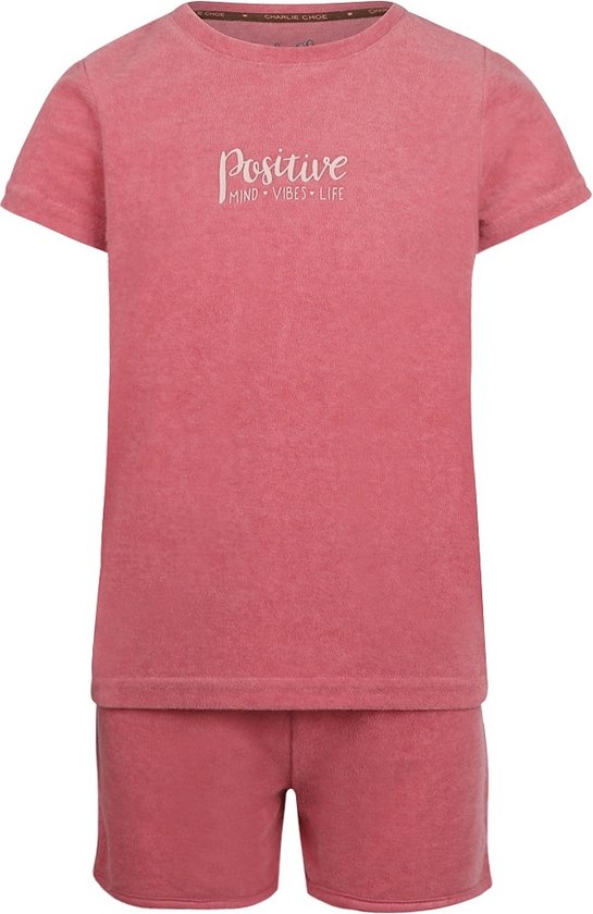 Charlie Choe Pyjama Badstof Pink - Maat 122/128