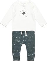 Noppies - Kledingset - Rockhampton Baby - Broekje Jos Dark Slade met vlekprint - Shirt Lux Snow - Maat 62