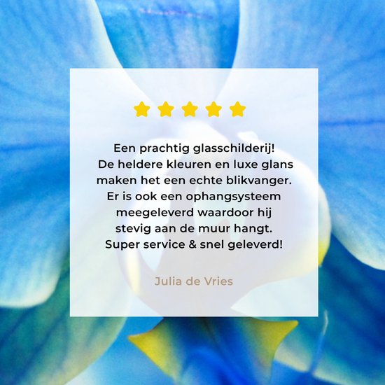 Peinture sur verre - Gros plan d'une orchidée bleue avec un arrière-plan flou - 180x120 cm - Peintures sur Verre Peintures - Photo sur Glas