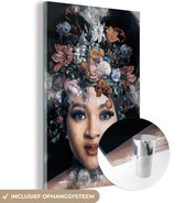 MuchoWow® Glasschilderij 20x30 cm - Schilderij acrylglas - Bloemen - Kleuren - Vrouwen - Foto op glas - Schilderijen