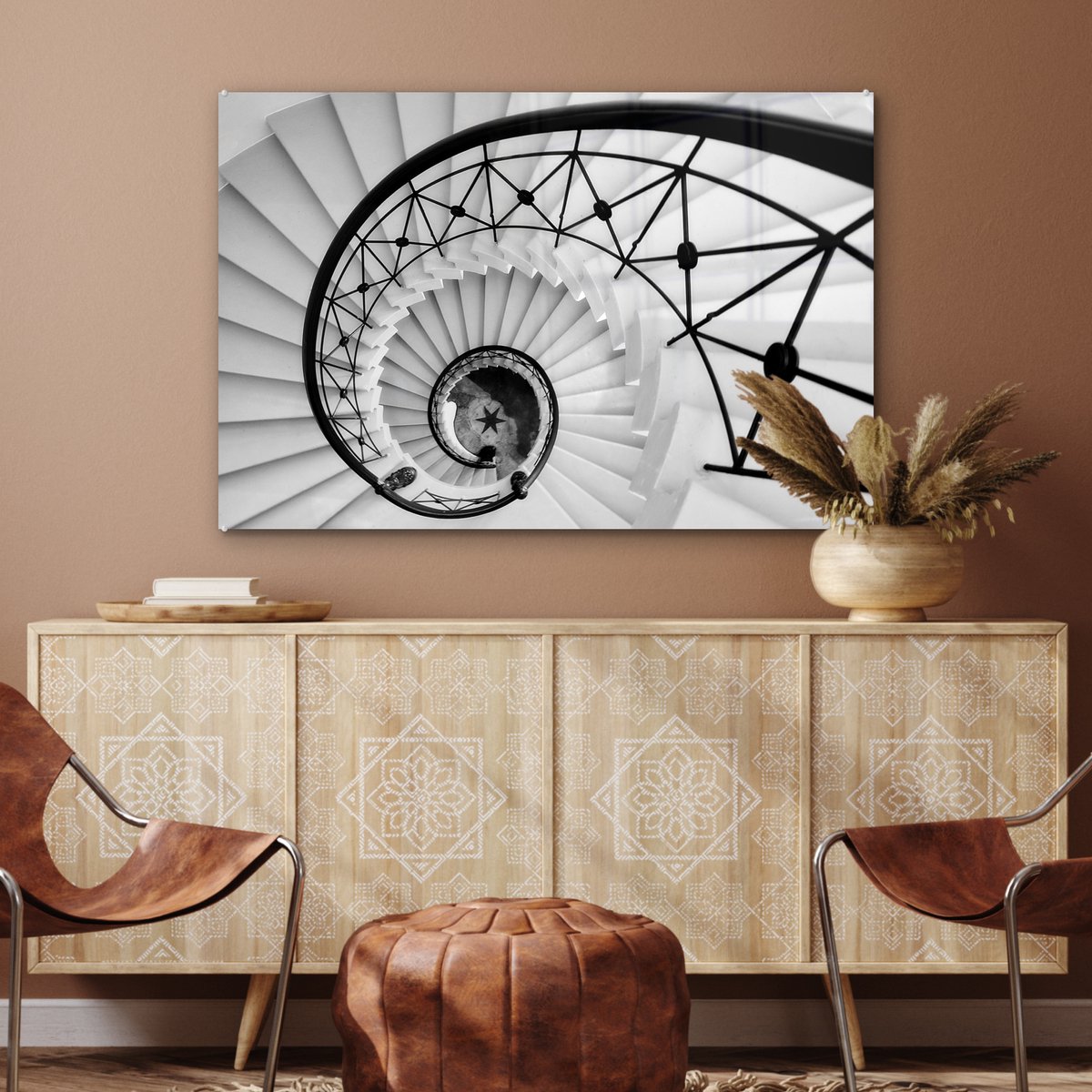 MuchoWow® Peinture sur verre - Escalier en colimaçon - 150x100 cm -  Peintures