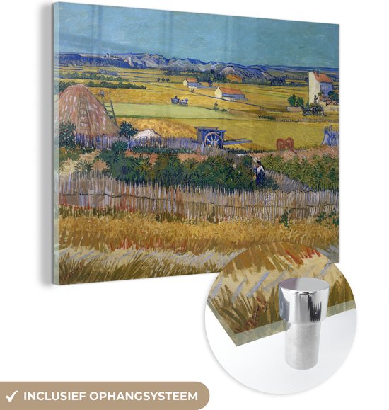 MuchoWow® Peinture sur verre 160x120 cm - Peinture sur verre - La récolte - Vincent van Gogh - Photo sur verre acrylique - Peintures