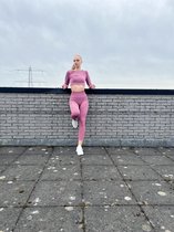 5-Delig Sportsetje-Roze - Maat L Fitness - gym kleding - Yoga set - sport kleding voor dames