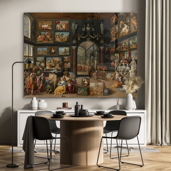 Apelles peint Campaspe - Peinture de Willem van Haecht Plexiglass 160x120 cm - Tirage photo sur Glas (décoration murale en plexiglas) XXL / Groot format!