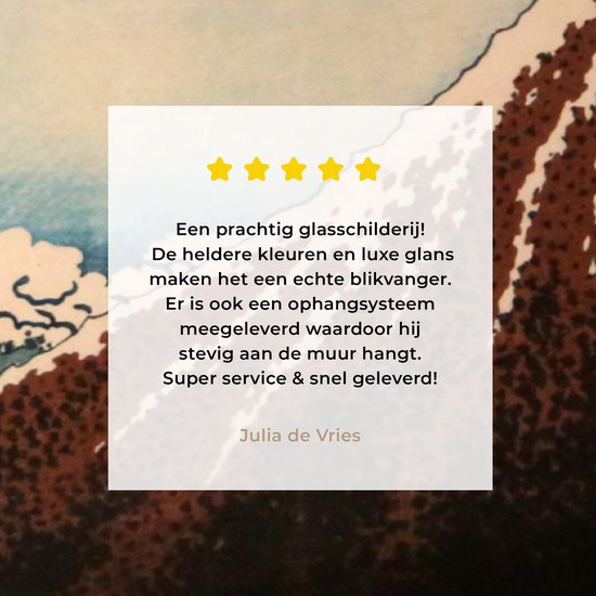 MuchoWow® Peinture sur verre 160x80 cm - Peinture sur verre acrylique - Orage sous le sommet de la montagne - Peinture de Kasushika Hokusai - Photo sur verre - Peintures