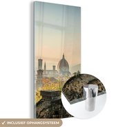 MuchoWow® Glasschilderij 60x120 cm - Schilderij acrylglas - Italië - Stad - Florence - Muur - Foto op glas - Schilderijen