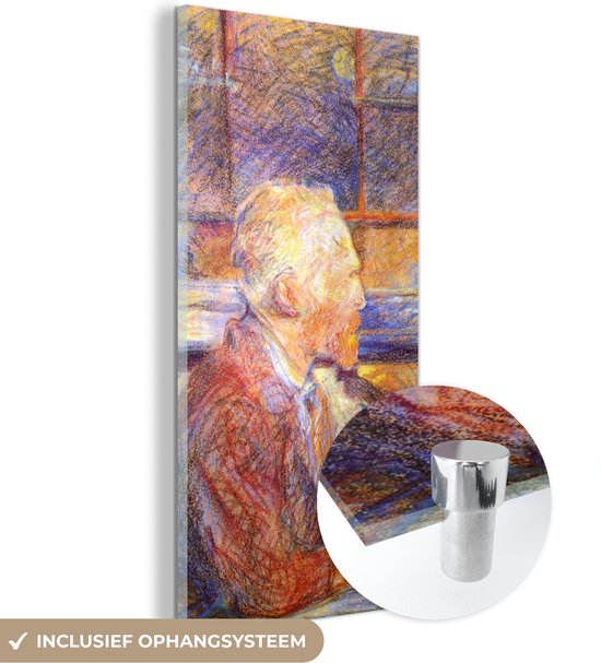 MuchoWow® Glasschilderij 40x80 cm - Schilderij acrylglas - Portret van Henri de Toulouse-Lautrec - Vincent van Gogh - Foto op glas - Schilderijen