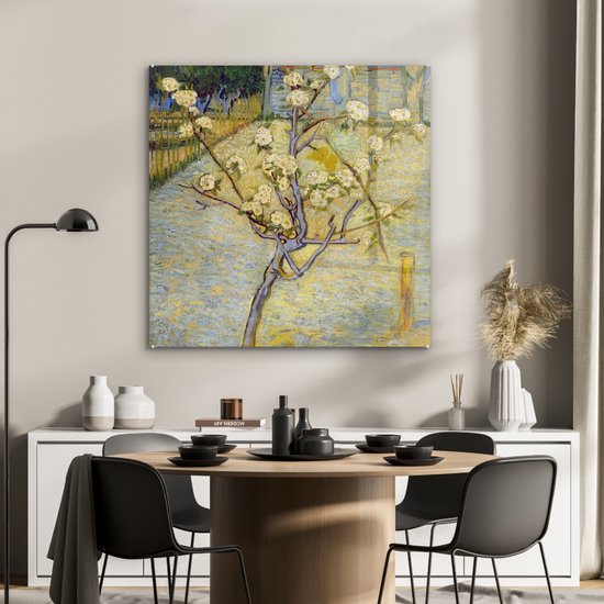 Peinture sur verre - Poirier en fleur - Vincent van Gogh - 90x90 cm - Peintures sur Verre Peintures - Photo sur Glas