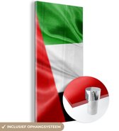 MuchoWow® Glasschilderij 20x40 cm - Schilderij acrylglas - De vlag van de Verenigde Arabische Emiraten - Foto op glas - Schilderijen