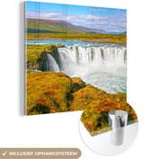 MuchoWow® Glasschilderij 20x20 cm - Schilderij acrylglas - Waterval - Water - Natuur - Foto op glas - Schilderijen