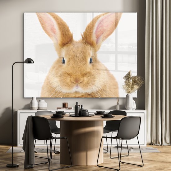 MuchoWow® Peinture sur verre 160x120 cm - Peinture sur verre acrylique - Enfants - Lapin - Enfant - Filles - Garçons - Photo sur verre - Peintures
