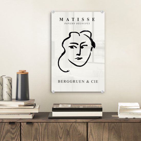 MuchoWow® Peinture sur verre 20x30 cm - Peinture sur verre acrylique - Abstrait - Femme - Henri Matisse - Maîtres anciens - Photo sur verre - Peintures