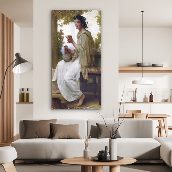 Peinture sur Verre - Bacchante - Peinture de William-Adolphe Bouguereau - 80x160 cm - Peintures sur Verre Peintures - Photo sur Glas