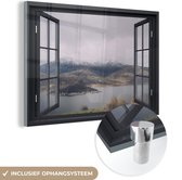 MuchoWow® Glasschilderij 120x80 cm - Schilderij acrylglas - Doorkijk - Landschap - Water - Foto op glas - Schilderijen