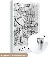 Peinture sur verre - Plan de la ville - Eindhoven - Grijs - Wit - 40x60 cm - Peintures en plexiglas