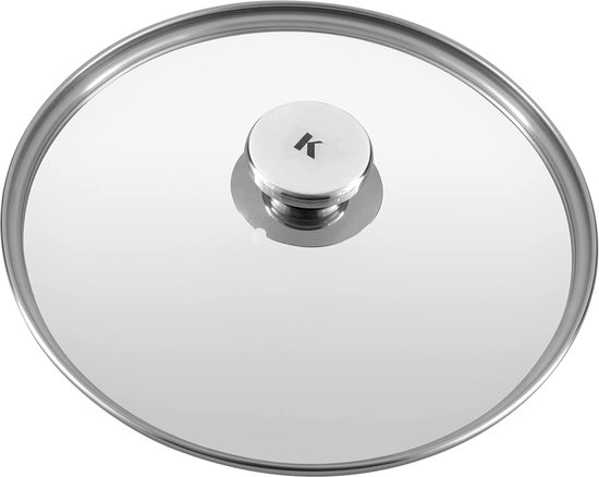 WMF Pannendeksel 24 cm, glazen deksel met vierkante metalen handgreep, deksel voor potten en pannen, hittebestendig glas, vaatwasmachinebestendig