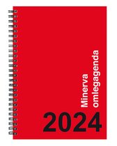 Bekking & Blitz - Agenda 2024 - Minerva omlegagenda 2024 - Kantooragenda 2024 - A-5 formaat - Harde kaft - Ringband - 1 week per 2 pagina's - voorzien van afscheurbare perforatiehoek - Inclusief jaarplanners 2024 en 2025 - Met ruimte voor notities