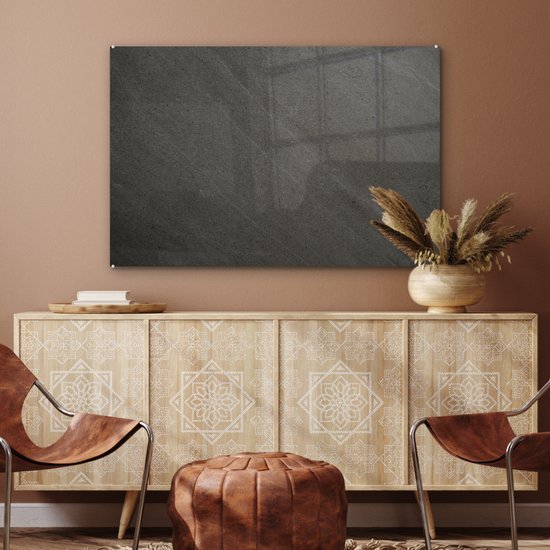 MuchoWow® Peinture sur Verre - Impression Granit - Motif - Grijs - 120x80 cm - Peintures sur Verre Peintures - Photo sur Glas