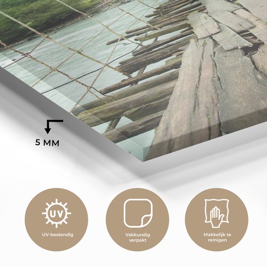 Peinture sur Verre - Pont - Bois - Rivière - 100x150 cm - Peintures sur Verre Peintures - Photo sur Glas