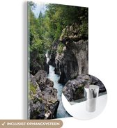 MuchoWow® Glasschilderij 40x60 cm - Schilderij acrylglas - Soca-rivier in het Nationaal Park Triglav in Slovenië - Foto op glas - Schilderijen