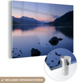 MuchoWow® Glasschilderij 180x120 cm - Schilderij acrylglas - Zonsondergang over het Loch Lomond in het Europese Schotland - Foto op glas - Schilderijen