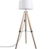 QAZQA tripod - Industriele Verstelbare Vloerlamp | Staande Lamp - 1 lichts - H 1515 mm - Bruin - Industrieel - Woonkamer | Slaapkamer | Keuken