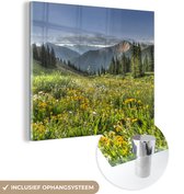 MuchoWow® Glasschilderij 90x90 cm - Schilderij acrylglas - Colorado - Amerika - Berg - Foto op glas - Schilderijen
