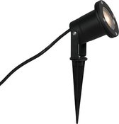 QAZQA basic - Moderne Priklamp | Prikspot - 1 lichts - Ø 97 mm - Zwart - Buitenverlichting