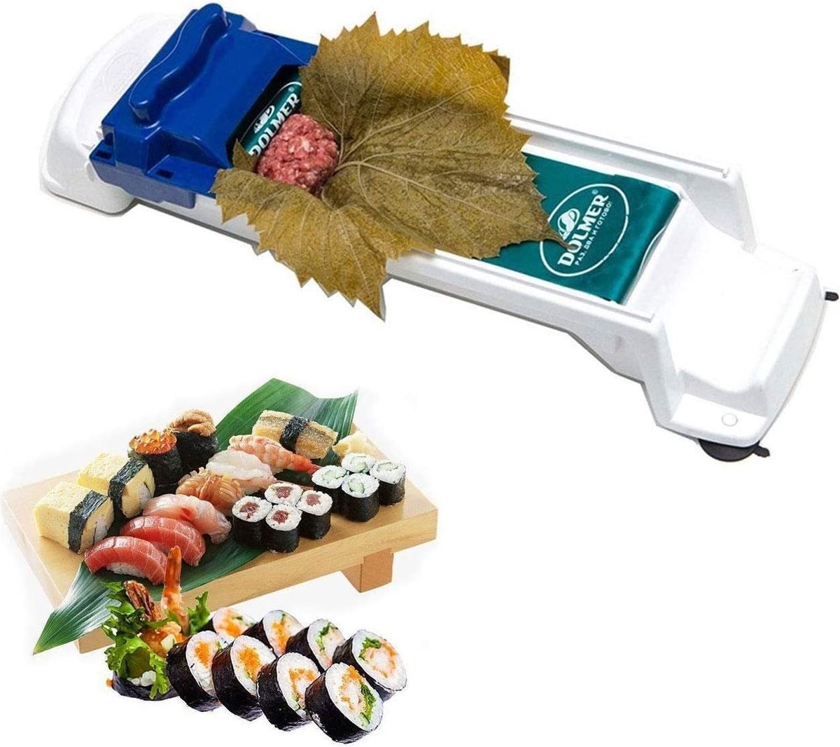 Kit de fabrication de sushi avec ensemble complet de 10 pièces en plastique  - Outils pour la confection de sushis, moules pour rouleaux de riz et