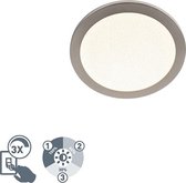 QAZQA steve - Moderne LED Dimbare Plafondlamp en wandlamp met Dimmer - 1 lichts - Ø 30 cm - Staal - Woonkamer | Slaapkamer | Keuken