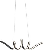 QAZQA twisted - Design LED Hanglamp voor boven de eettafel | in eetkamer - 1 lichts - L 1100 mm - Zwart - Woonkamer