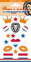 Funny Products Neptattoos Holland Papier Oranje/blauw 12 Stuks