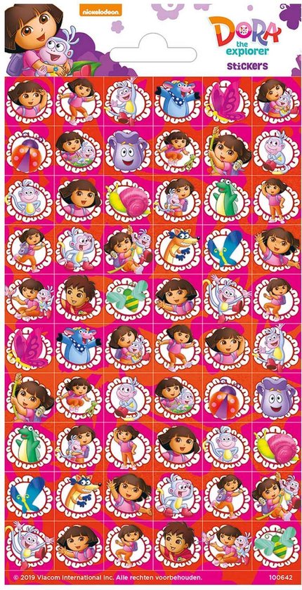 Funny Products Stickervel Dora Mini Junior Papier 60 Stuks