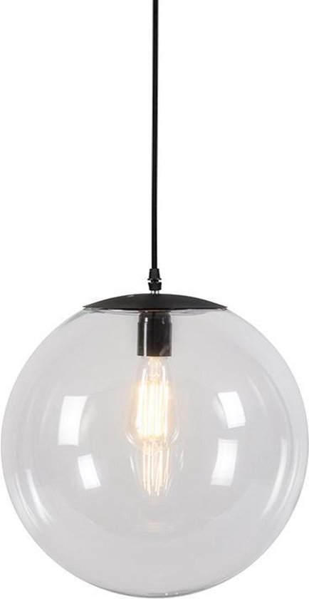 QAZQA pallon - Moderne Hanglamp - 1 lichts - Ø 350 mm - Transparant - Woonkamer | Slaapkamer | Keuken